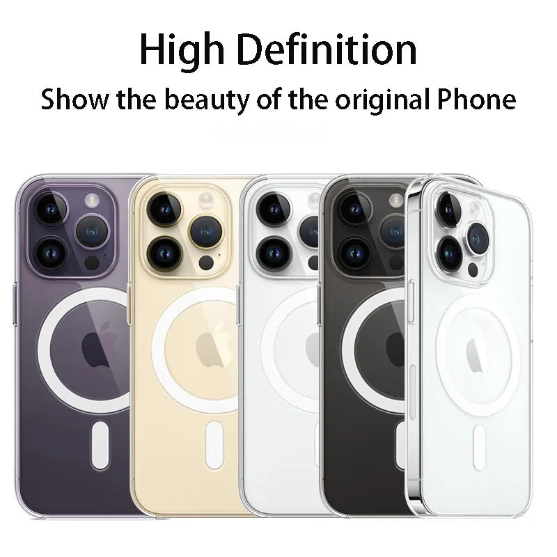 Funda transparente con carga magnética inalámbrica – compatible con MagSafe para iPhone