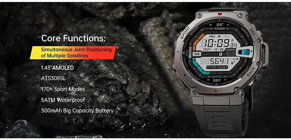 Smartwatch T-Rex 3 GPS – pantalla AMOLED, resistente 5ATM y monitor fitness