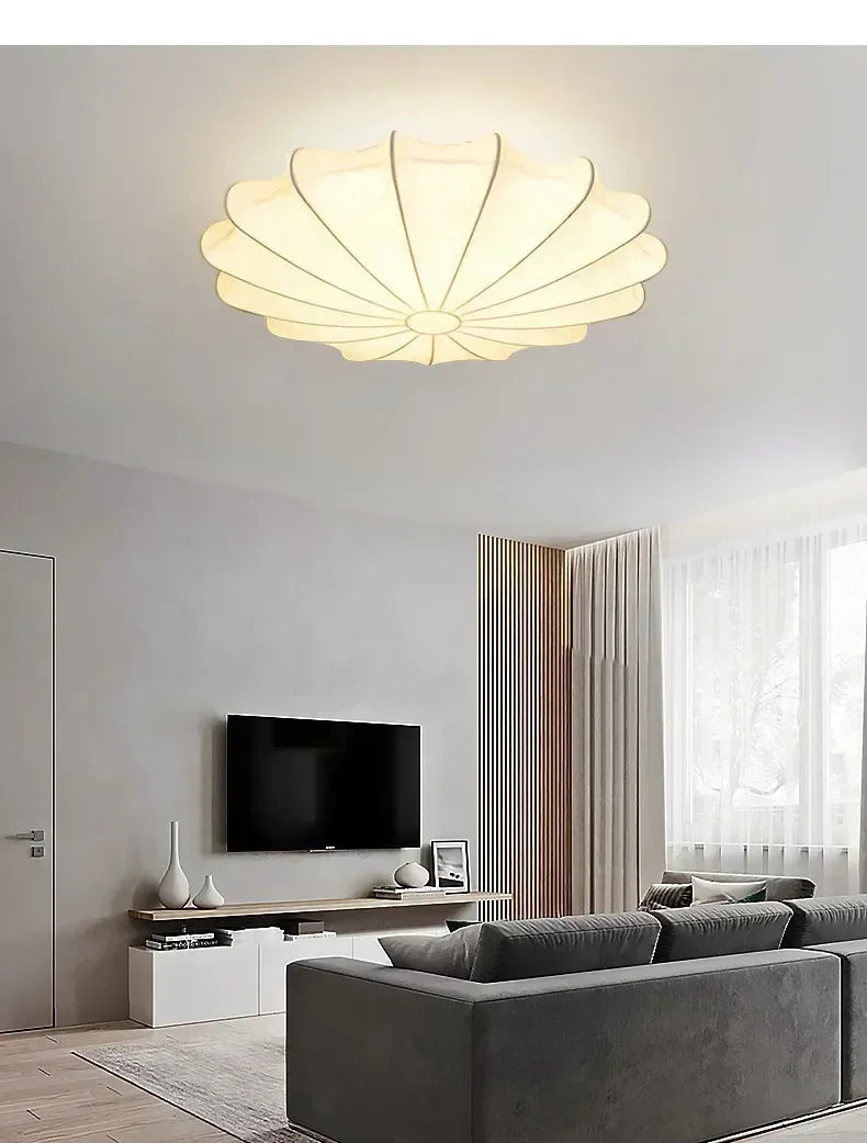 Lámpara de techo italiana Wabi-Sabi – estilo retro de seda con protección ocular