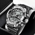 Reloj militar digital para hombre – acero, LED y cuarzo deportivo
