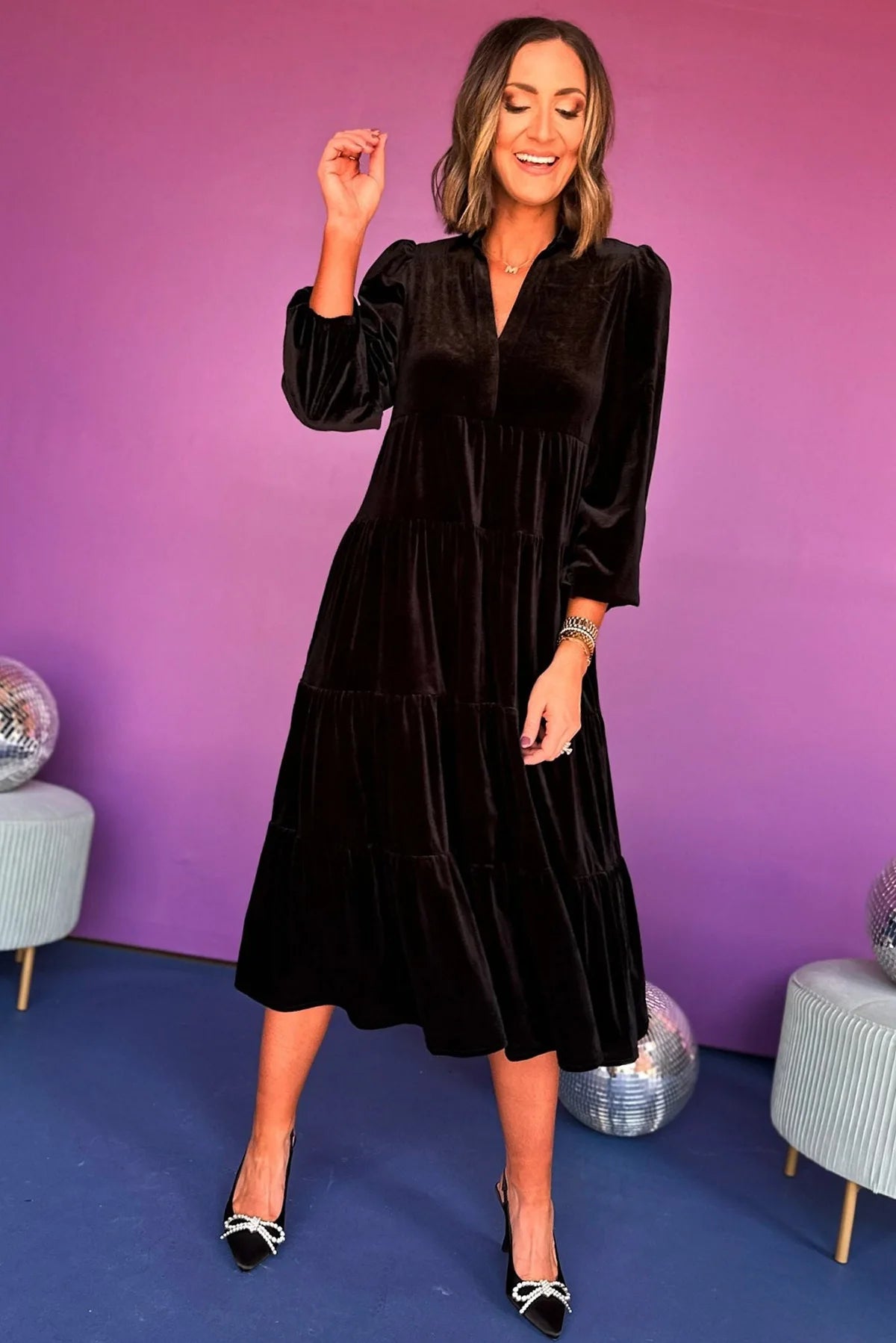 Vestido largo de terciopelo mujer