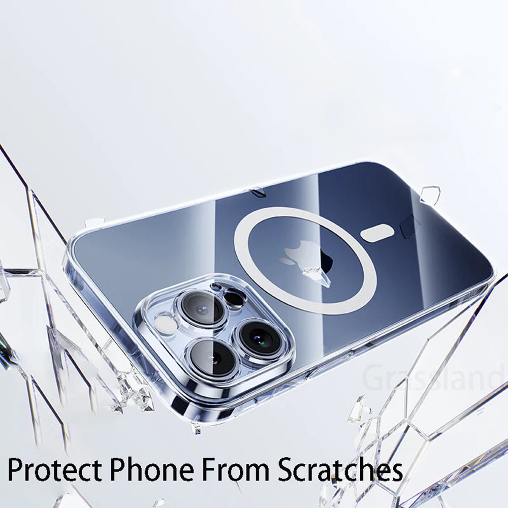 Funda transparente con carga magnética inalámbrica – compatible con MagSafe para iPhone