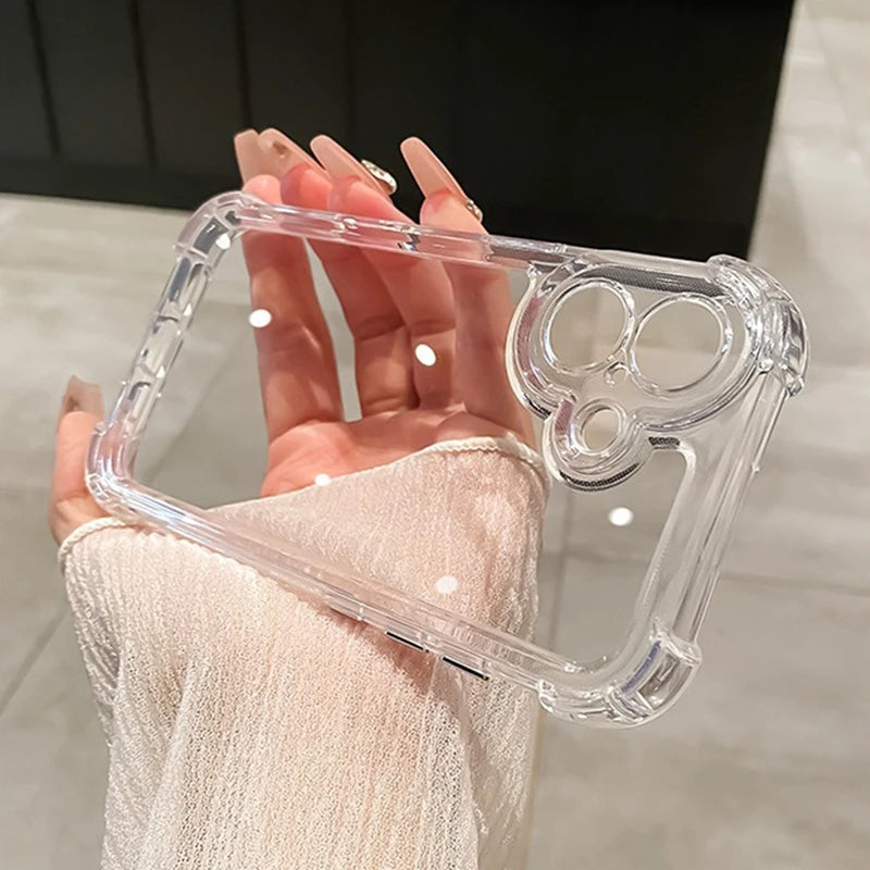 Funda transparente de lujo para iPhone – protección con airbag y diseño ultradelgado