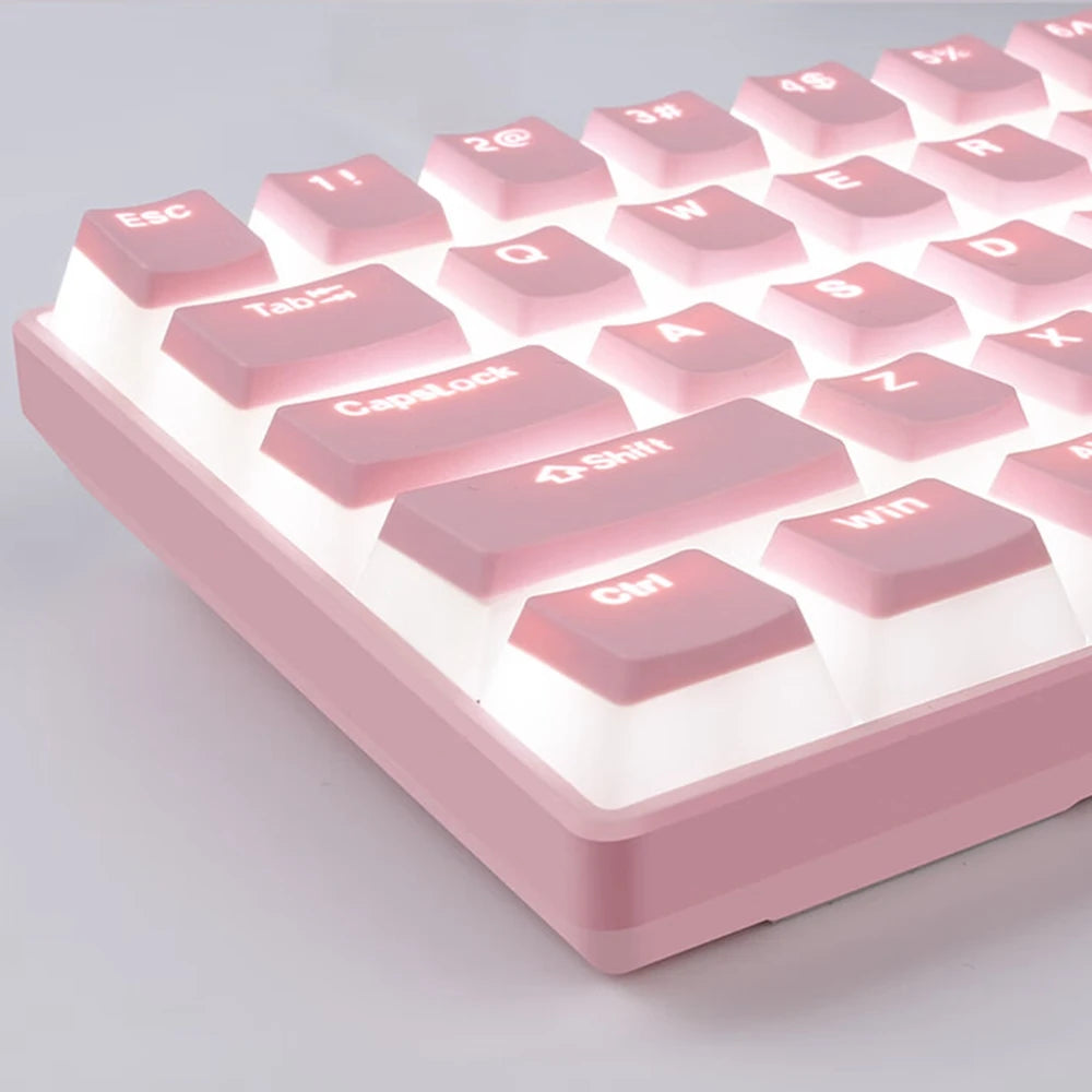 Set de keycaps PBT OEM – 129 teclas transparentes estilo pudding para teclado mecánico