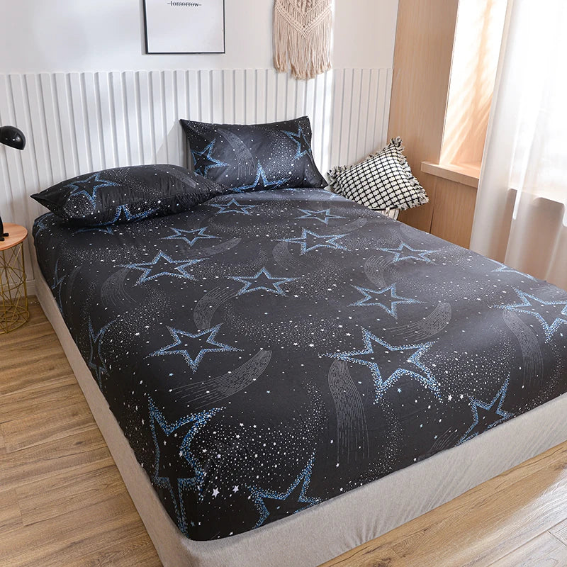 Sábana ajustable estampada – protector de colchón transpirable 90x200cm