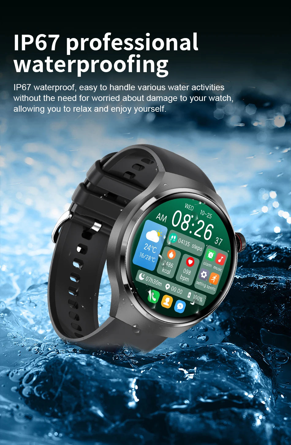 Smartwatch LIGE nuevo – pantalla HD 360*360, monitor de salud y llamadas Bluetooth