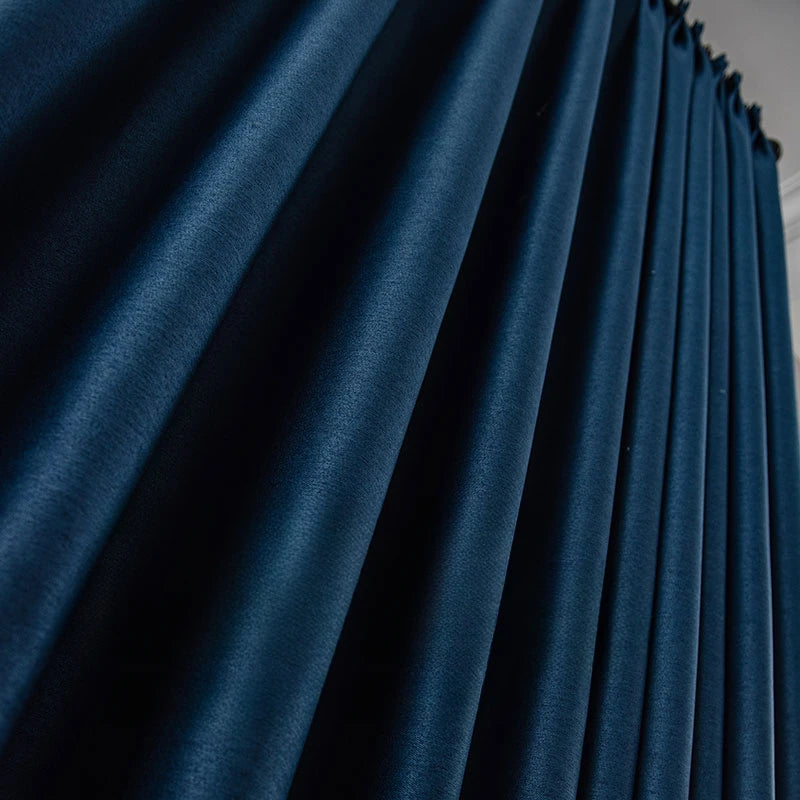 Cortinas blackout insonorizadas – azul sólido, aislantes y personalizadas para living y dormitorio