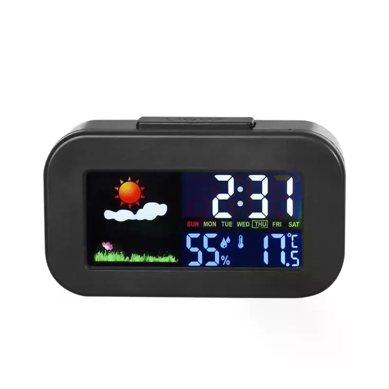 Estación meteorológica inteligente con reloj – pantalla a color y monitor de temperatura y humedad