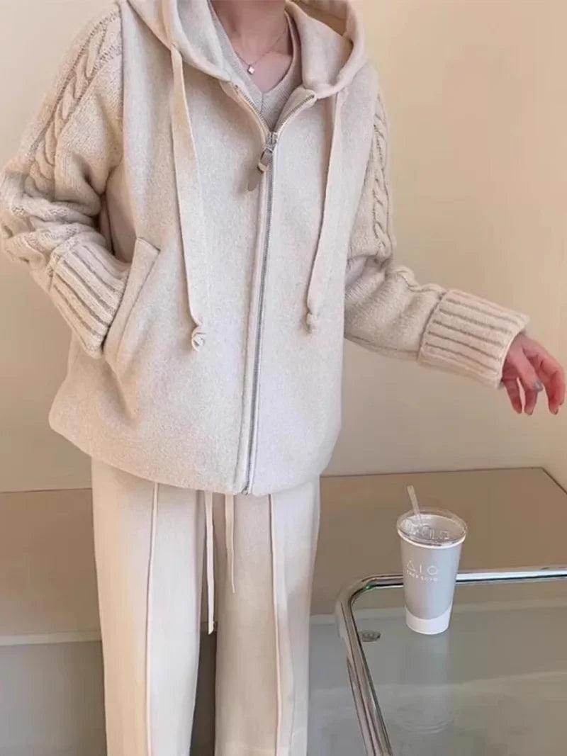 Abrigo mujer Twist 2026 – chaqueta larga con capucha, manga larga y corte suelto