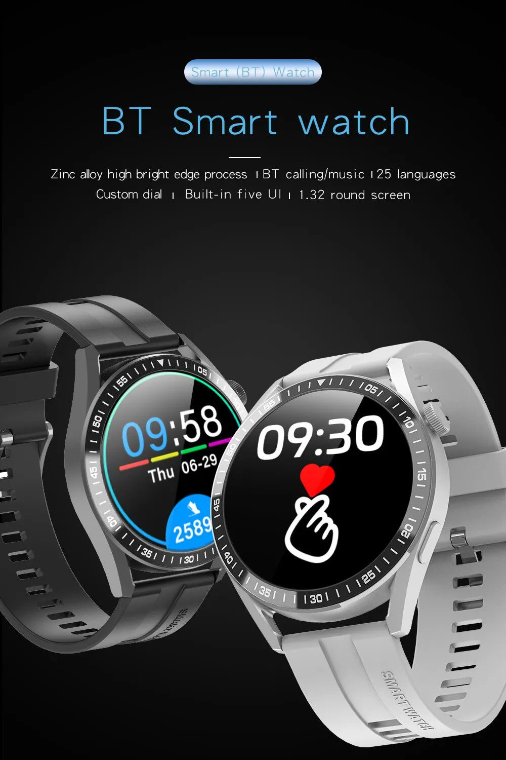 Smartwatch Pro – pantalla AMOLED HD, monitor de ritmo cardíaco y llamadas Bluetooth
