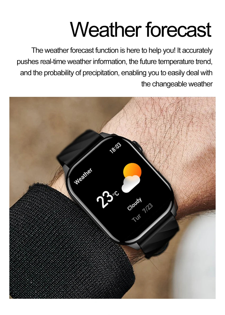 Smartwatch LIGE mujer – pantalla HD 2.01", monitor de salud y resistente al agua