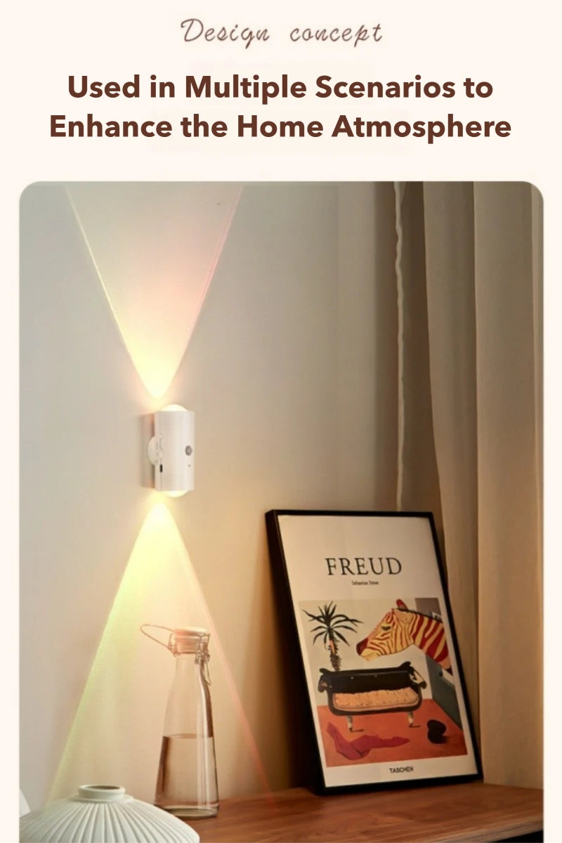 Lámpara de Pared LED con Sensor Inteligente - Iluminación Ambiental RGB - Recargable Magnética