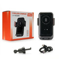Cargador y soporte para auto – inalámbrico 15W y con cable, rotación y sensor automático