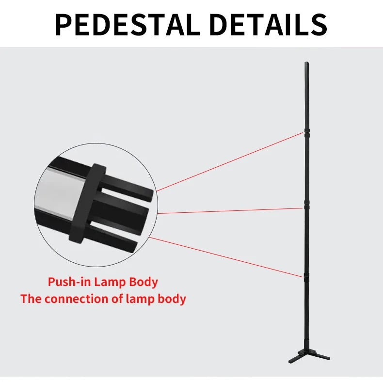 Lámpara de pie Tuya RGB – 160cm, control remoto y ambiente moderno