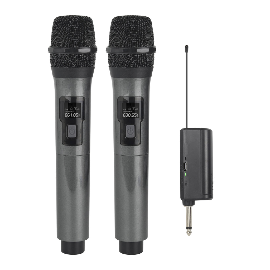 Micrófono inalámbrico UHF de 2 canales – profesional para karaoke y eventos