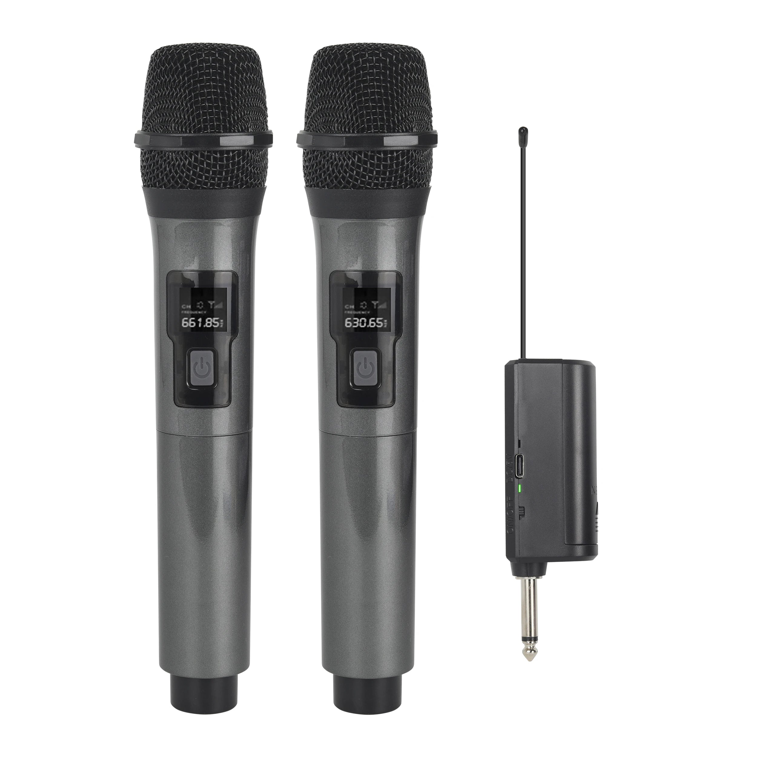 Micrófono inalámbrico UHF de 2 canales – profesional para karaoke y eventos