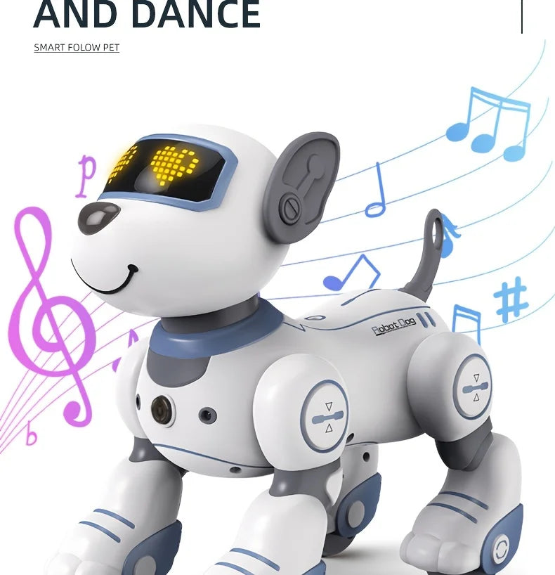 Perro Robot Inteligente con Control Remoto - Canta, Baila y Sigue - Acrobacias Smart - Música Interactiva - Cachorro Programable - Regalo para Niños