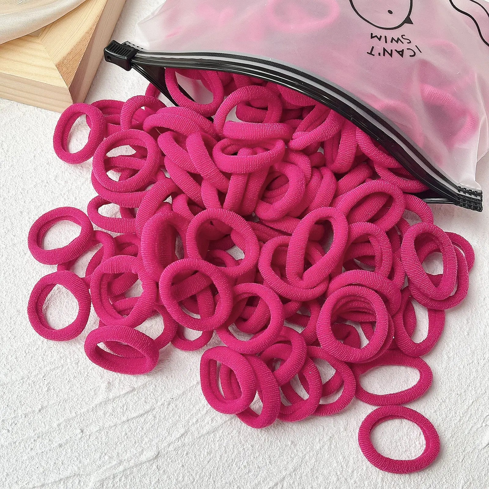 Set de 20/50 ligas elásticas para cabello – scrunchies y bandas de colores para niñas