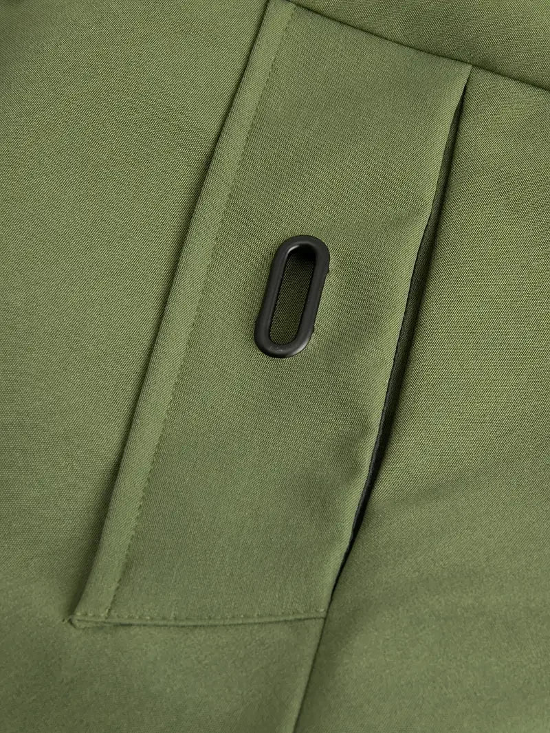 Campera fina acolchada con capucha para hombre – cortaviento casual con bolsillo
