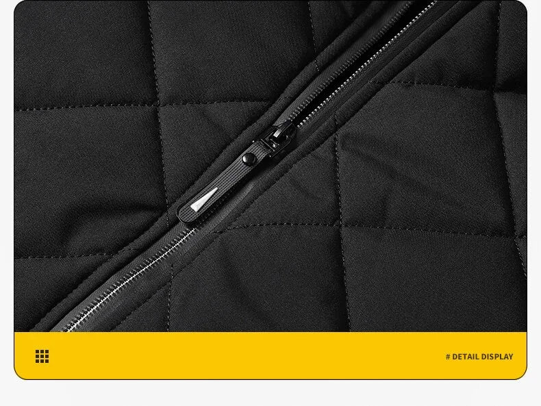 Campera acolchada hombre con capucha – texturizada en rombos, casual y talles grandes