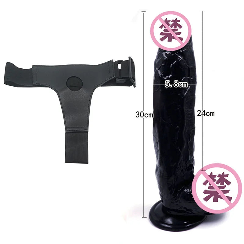 Strapon Huge Realistic Dildos Leather Harness Strap on Thick Penis with Suction Cup Adult Sex Toys for Women Lesbian Masturbator