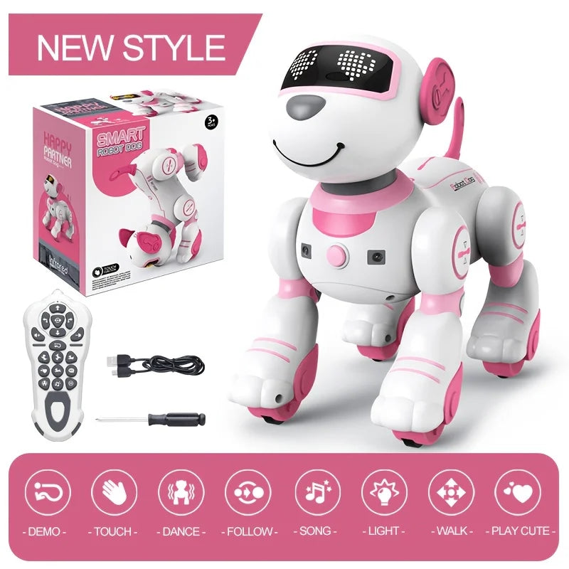 Perro Robot Inteligente con Control Remoto - Canta, Baila y Sigue - Acrobacias Smart - Música Interactiva - Cachorro Programable - Regalo para Niños
