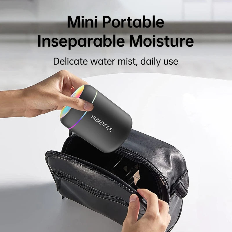Mini humidificador USB 180ml – difusor de aroma eléctrico para auto y hogar