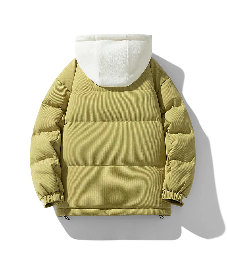 Campera acolchada juvenil con capucha – gruesa, casual y cálida para otoño/invierno