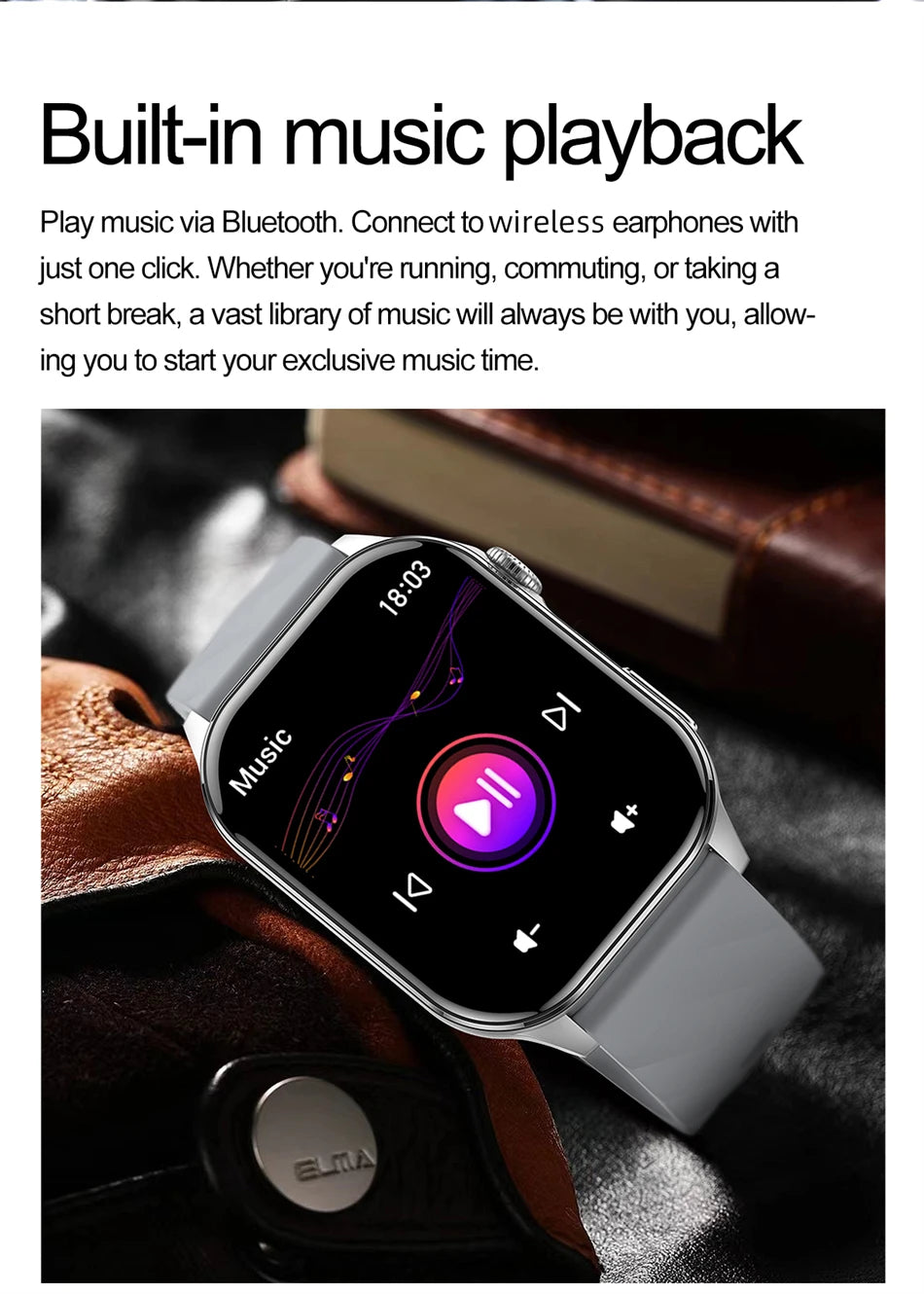 Smartwatch LIGE mujer – pantalla HD 2.01", monitor de salud y resistente al agua