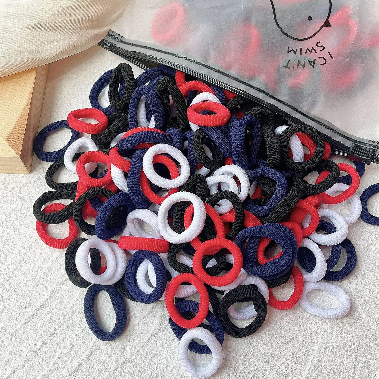 Set de 20/50 ligas elásticas para cabello – scrunchies y bandas de colores para niñas