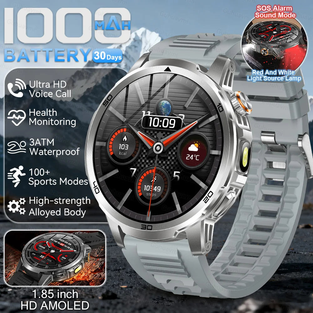 Smartwatch militar T-Rex 3 – pantalla AMOLED 466x466, batería 1000mAh y linterna