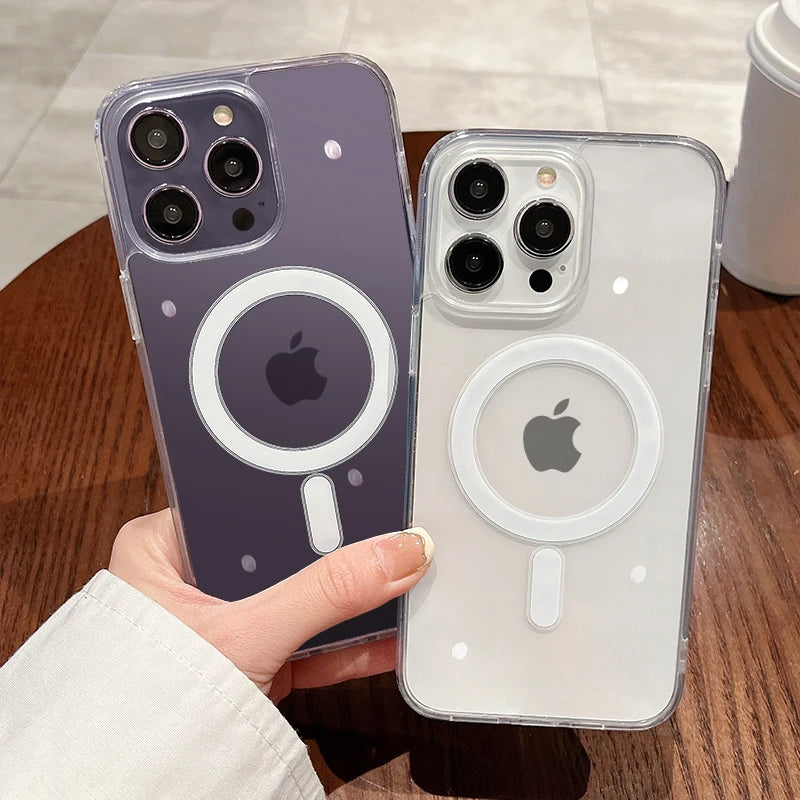 Funda transparente magnética con carga inalámbrica MagSafe – compatible con iPhone 11 a 17