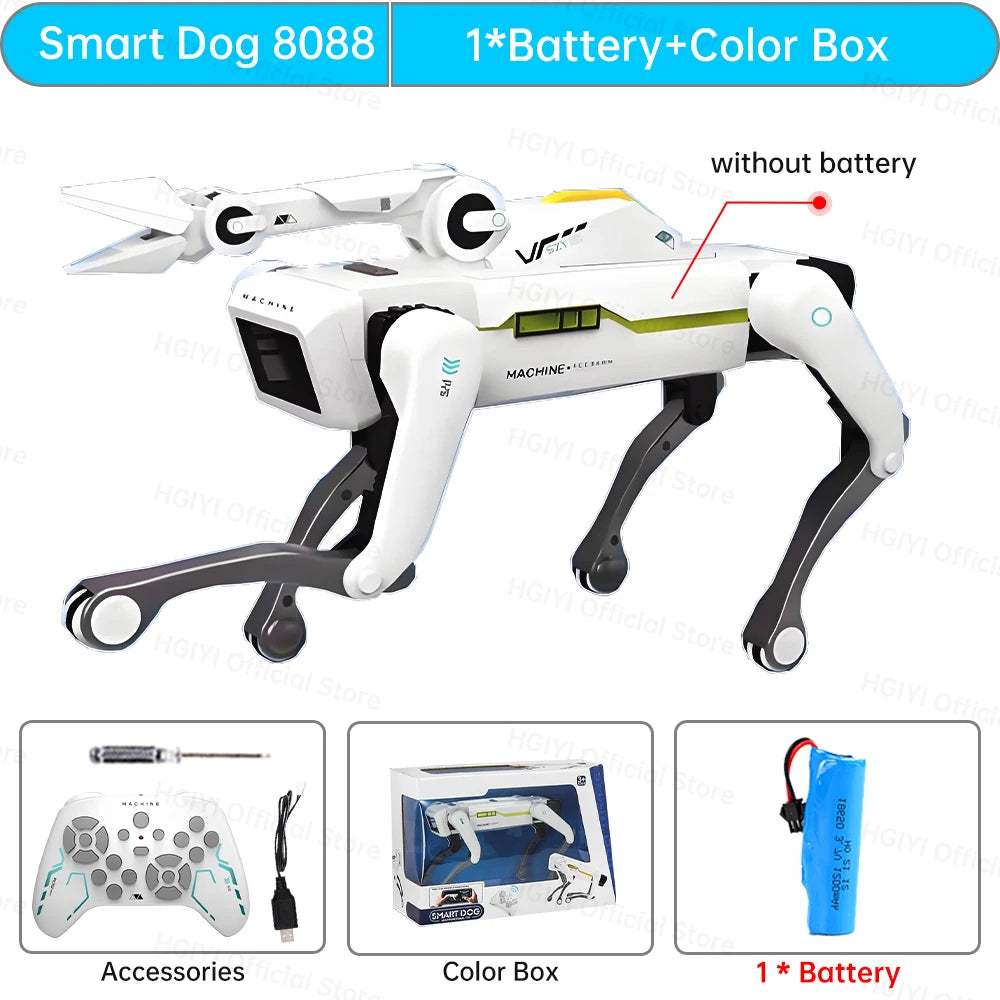 Perro Robot Teeggi Inteligente RC con Pinza - Multifunción - Perro Mecánico Educativo - Juguete Biónico Smart - Regalo