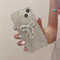 Funda full diamond con lazo para iPhone – protección brillante y adorable