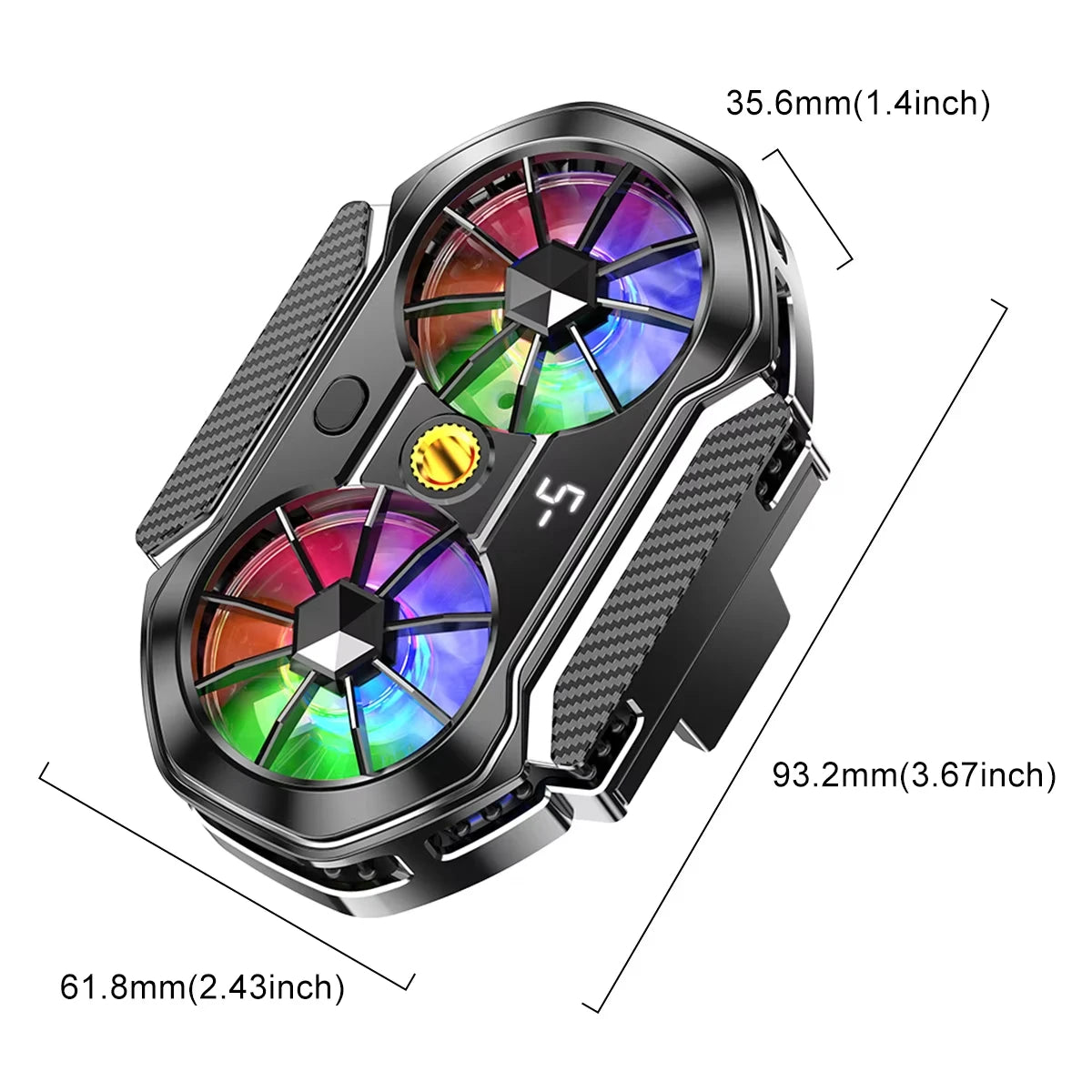 Enfriador para Teléfono Móvil - Silencioso Semiconductor - Doble Ventilador - Enfriamiento Rápido - Para Streaming en Vivo, Gaming Móvil y E-Sports