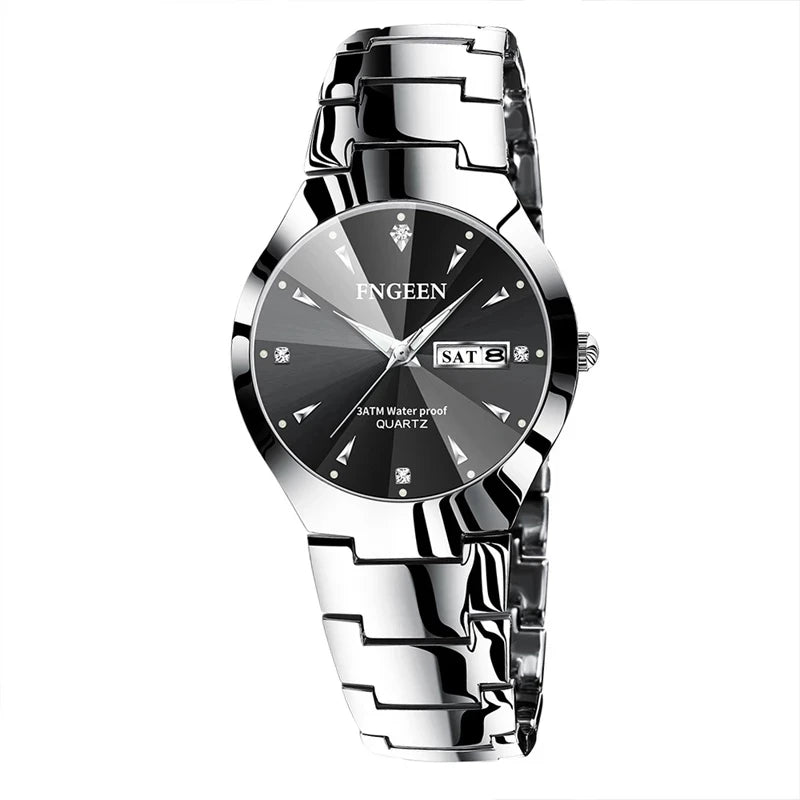 Set de relojes FNGEEN 5808 para parejas – cuarzo, lujo y resistente al agua