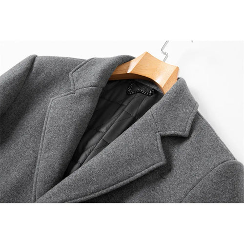 Abrigo de lana mid-length para hombre – estilo casual ejecutivo con onda moderna
