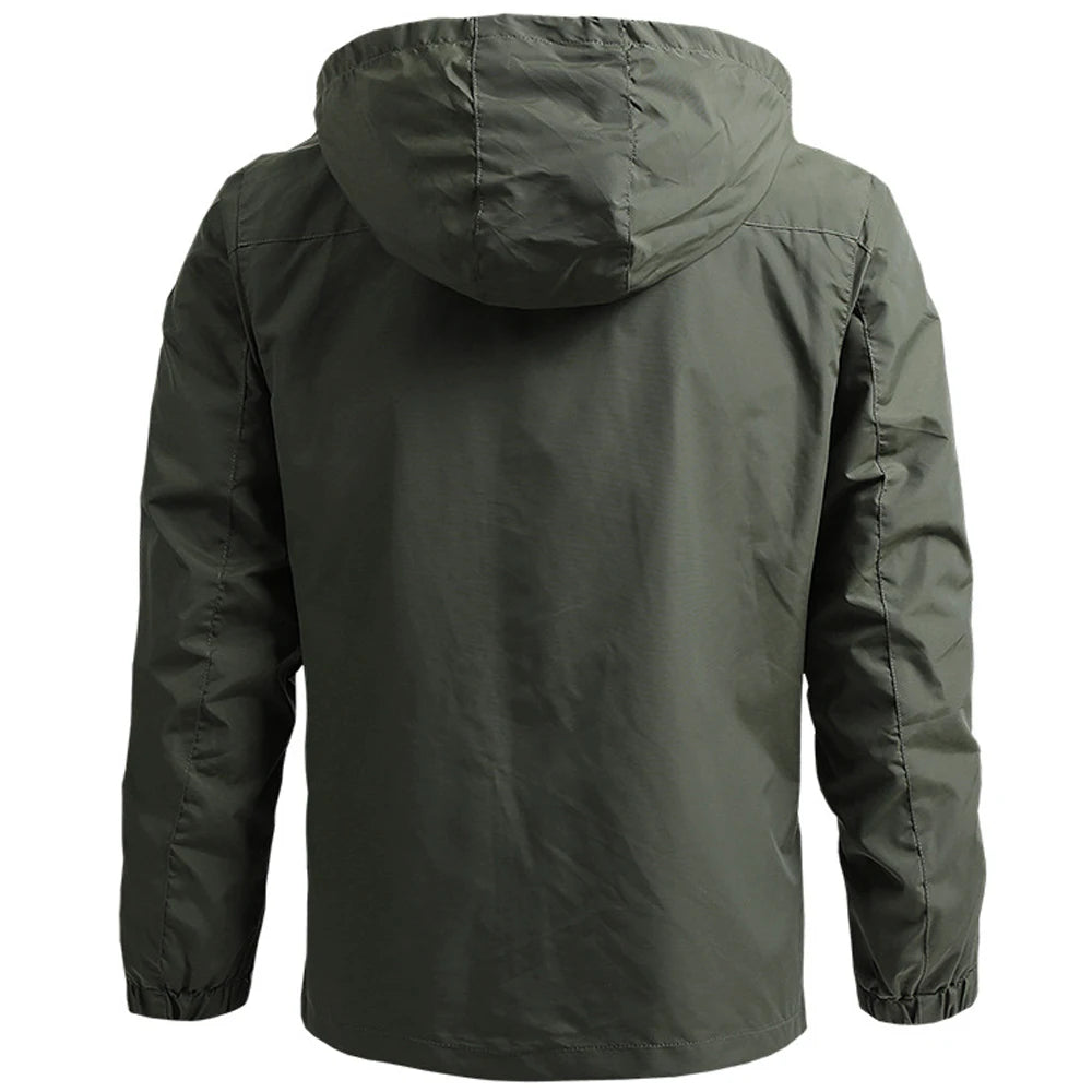 Cortaviento táctico hombre – impermeable, capucha y diseño militar europeo