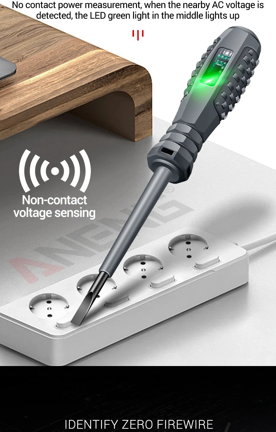 Destornillador eléctrico multifunción – tester sin contacto 70-600V con luces indicadoras