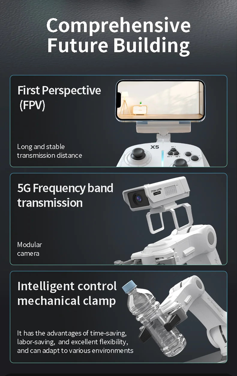 Auto Robot Storm X5 Inteligente RC - Reconocimiento Infrarrojo - Modos Programables - Blanco/Negro - Regalo Educativo para Niños