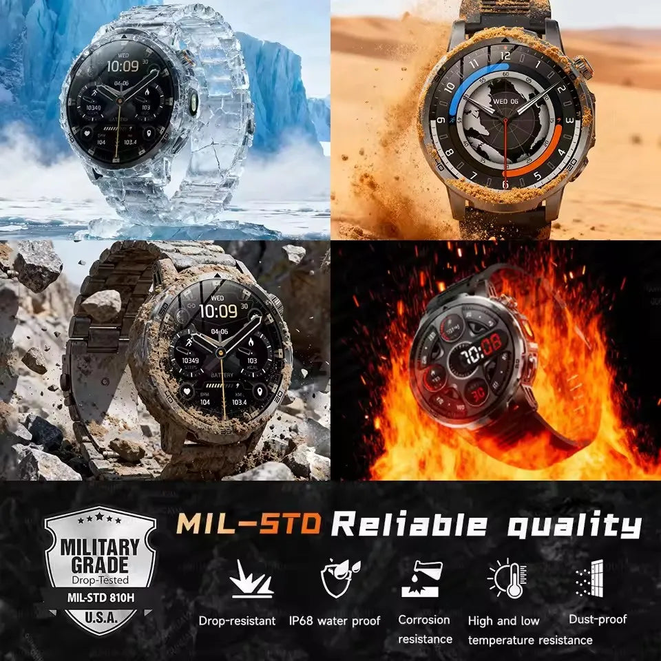 Smartwatch militar T-Rex 3 – pantalla AMOLED 466x466, batería 1000mAh y linterna