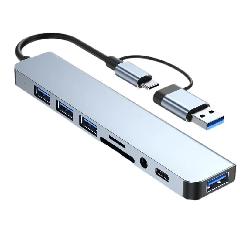Adaptador Hub USB-C 8 en 1 para Laptop, Tablet y Celular