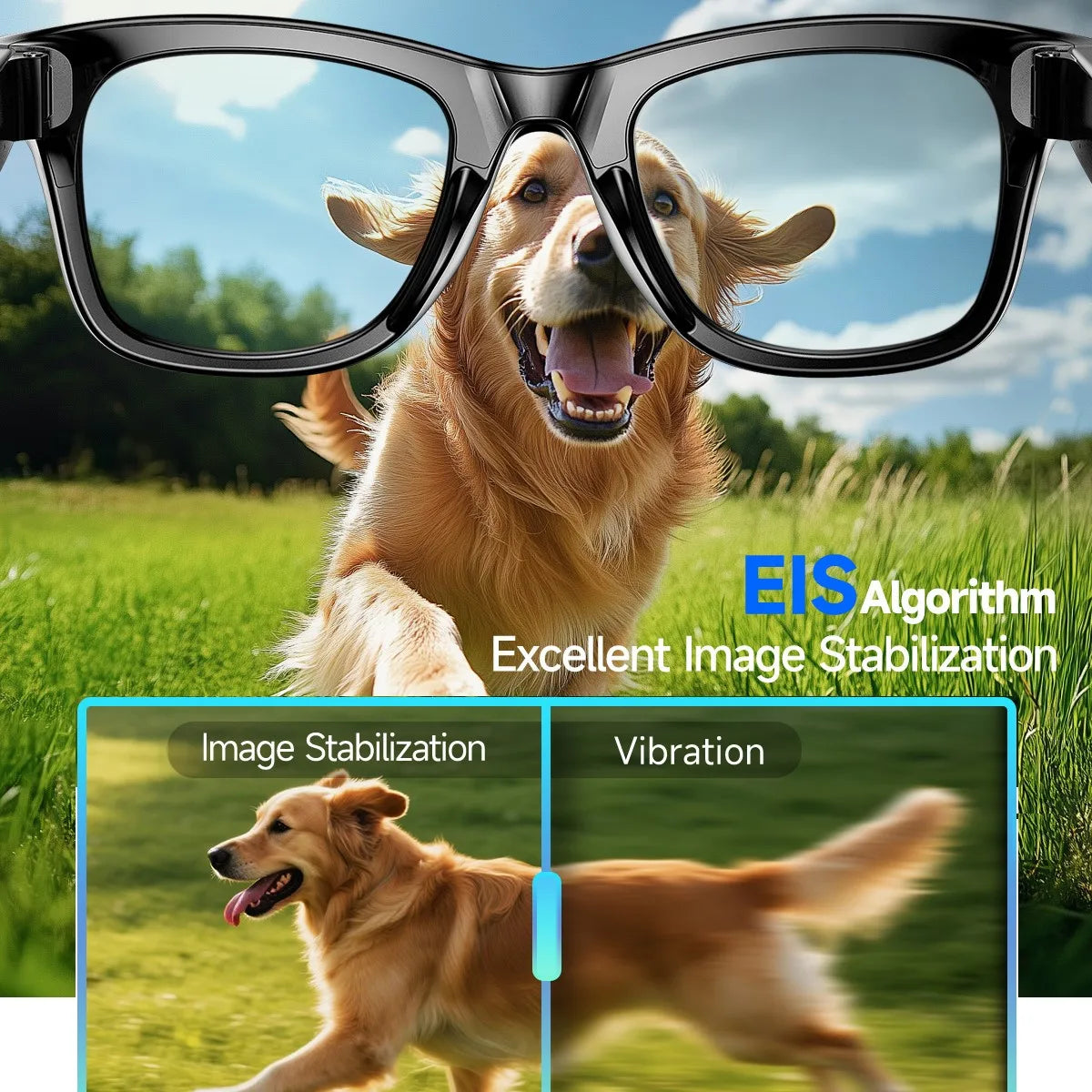 Gafas Inteligentes de Moda - Cámara 8MP 4K - WiFi - Traducción IA - Fotos, Videos, Audio y Música - Auriculares Wearable Smart