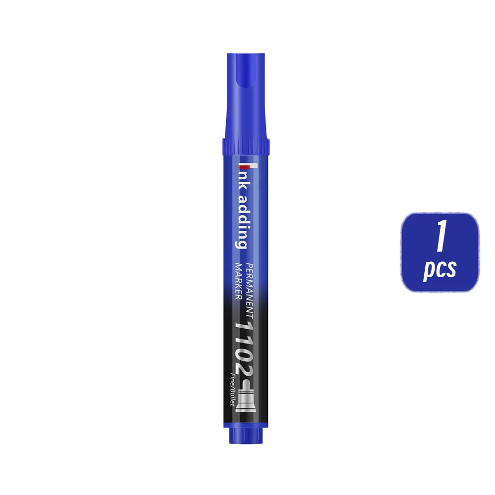 Set marcador permanente 2mm – tinta roja, azul y negra, punta fina y rápido secado