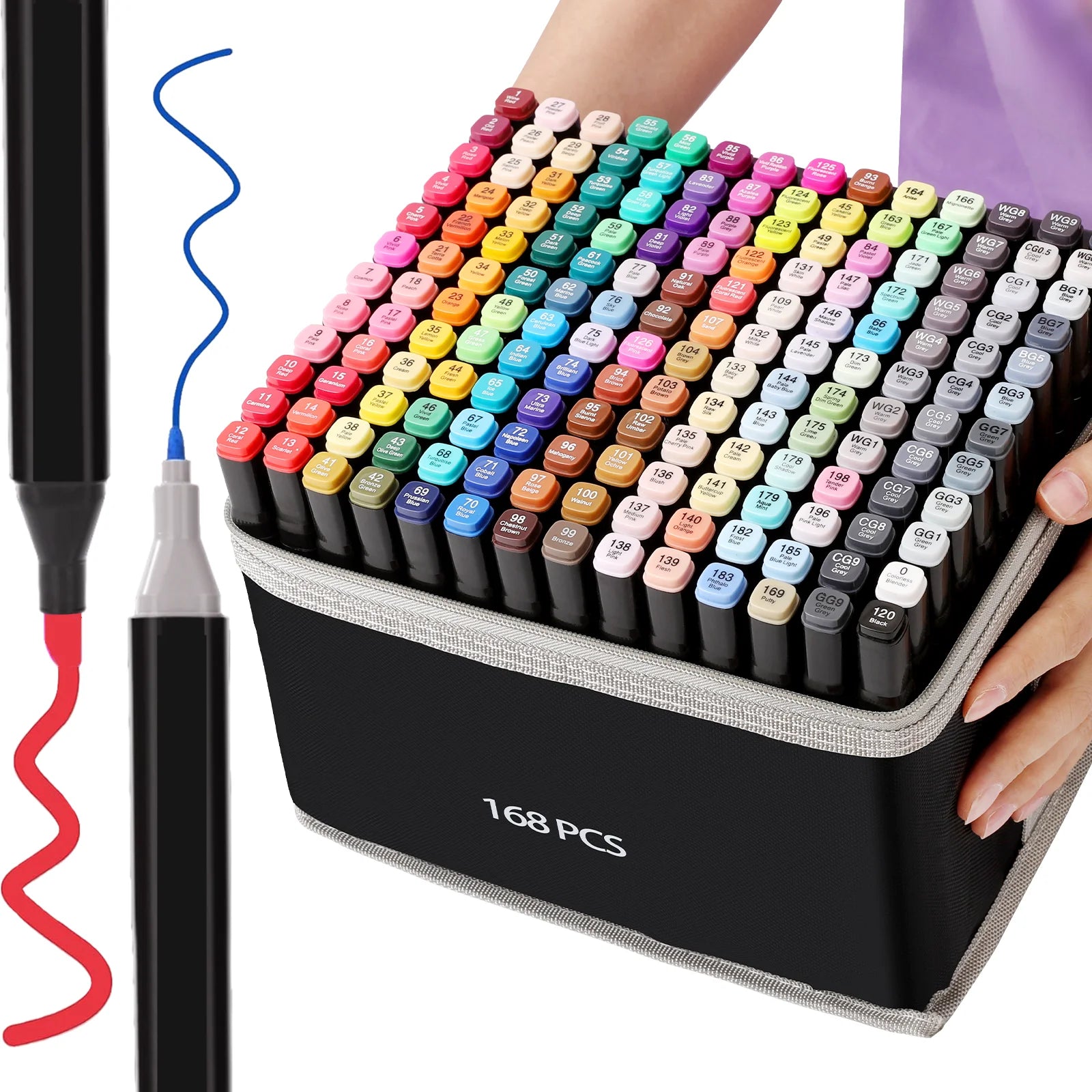 Marcadores alcohol felt – set dual tip permanente para artistas y estudiantes