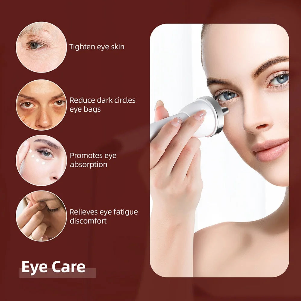 Máquina de cuidado facial ultrasónica – masajeador anti-edad para piel y ojos