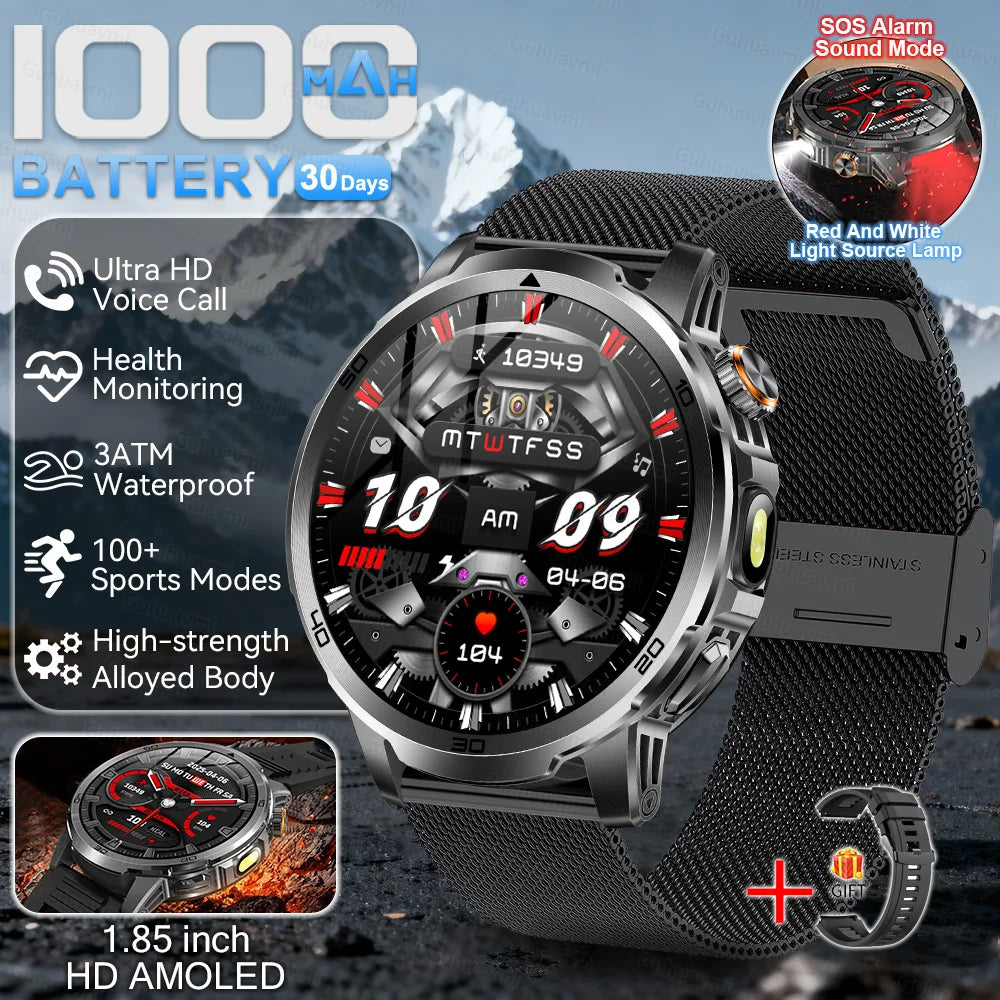 Smartwatch militar T-Rex 3 – pantalla AMOLED 466x466, batería 1000mAh y linterna