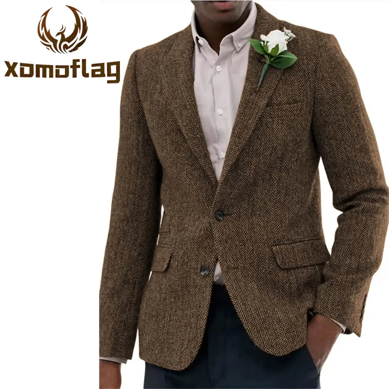 Chaqueta hombre espiga – elegante, slim y casual con botonadura simple