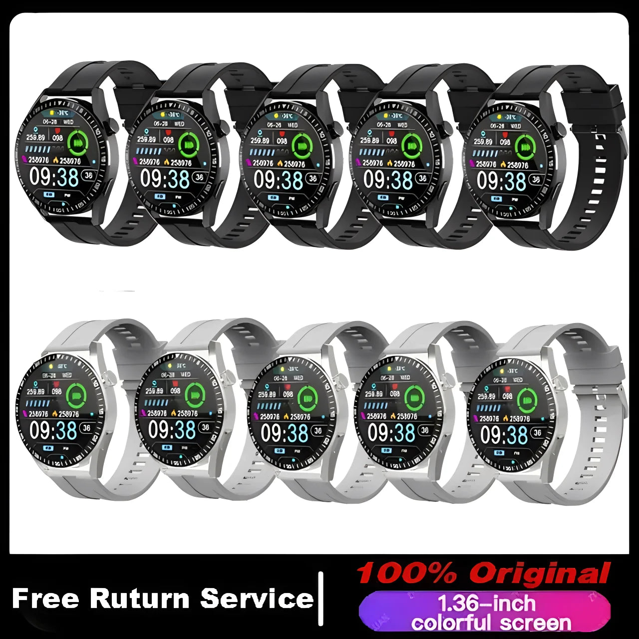 Smartwatch Pro – pantalla AMOLED HD, monitor de ritmo cardíaco y llamadas Bluetooth