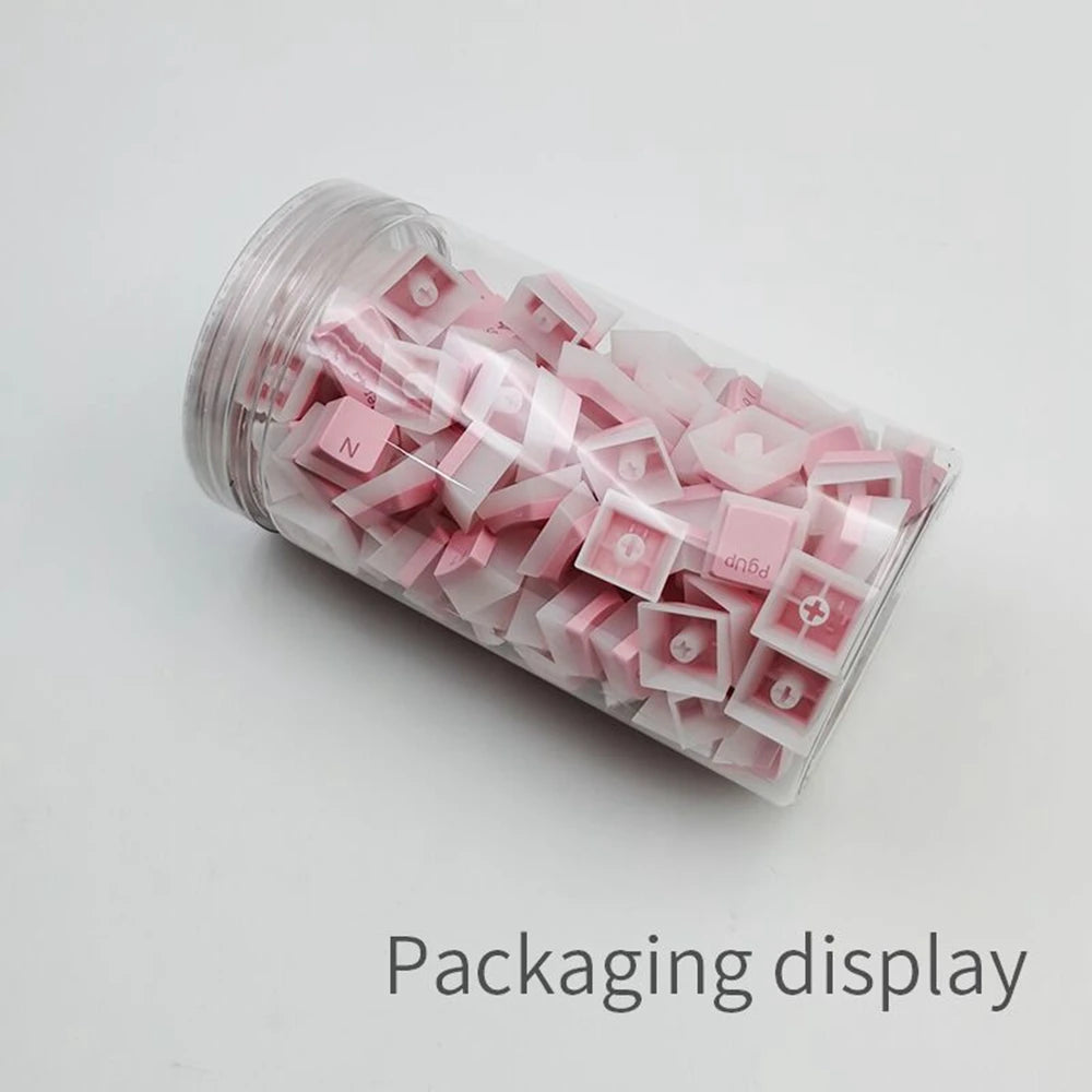 Set de keycaps PBT OEM – 129 teclas transparentes estilo pudding para teclado mecánico